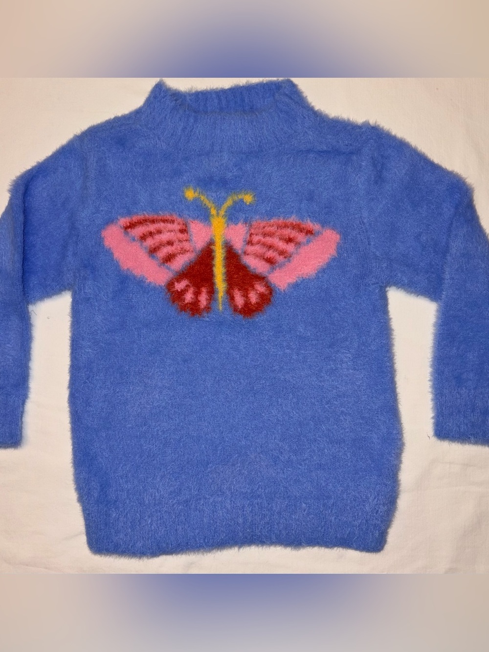 Finding Foxtale Vibrant Butterfly Blue Sweater sz 2 NWT